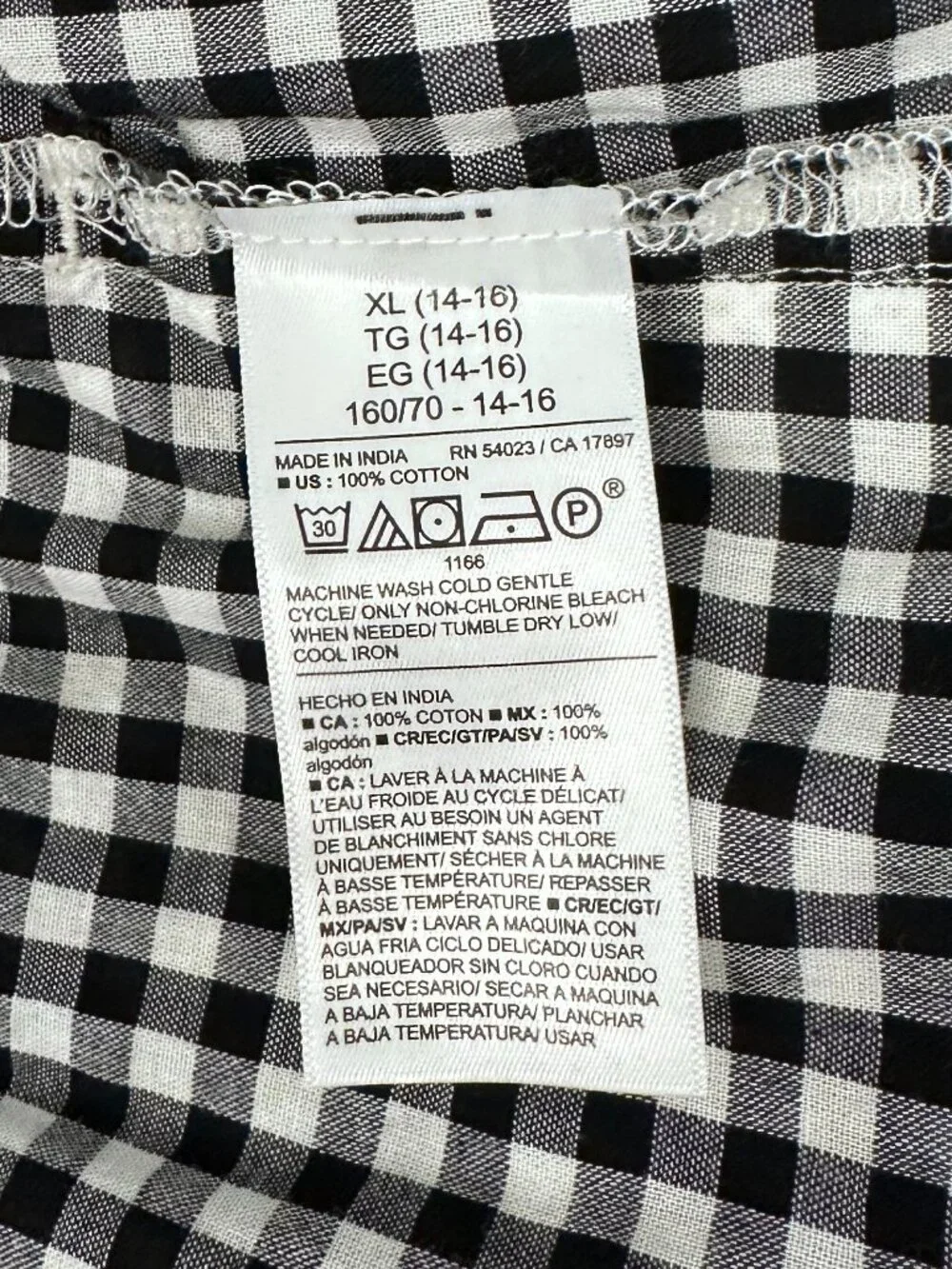 Old Navy Girl’s Gingham Cotton Woven Poplin Lace-Trim Shorts (Black Gingham)